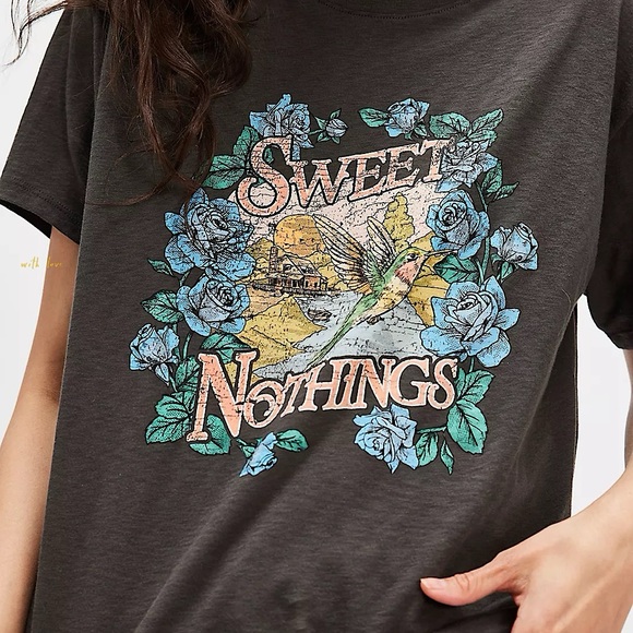 NEW Free People Spell Sweet Nothing Biker Tee - Picture 13 of 15